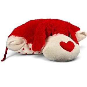 Pillow Pets Valentine Luv Pup Red Puppy Dog with Heart Nose Plush